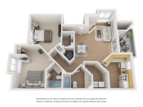 The Panorama Floorplan at The Buttes Apartments, Colorado, 80537